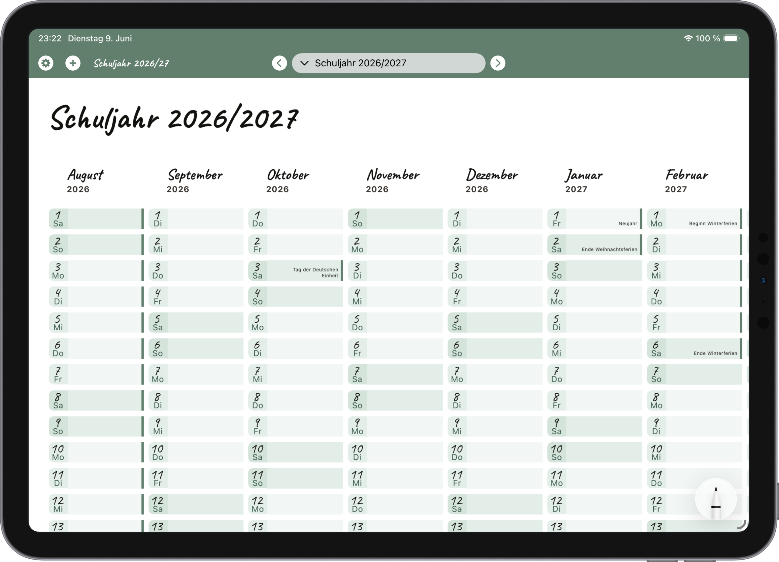 Jahresansicht 2026/27